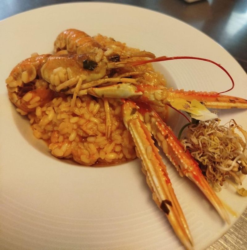 Grilled lobster with risotto